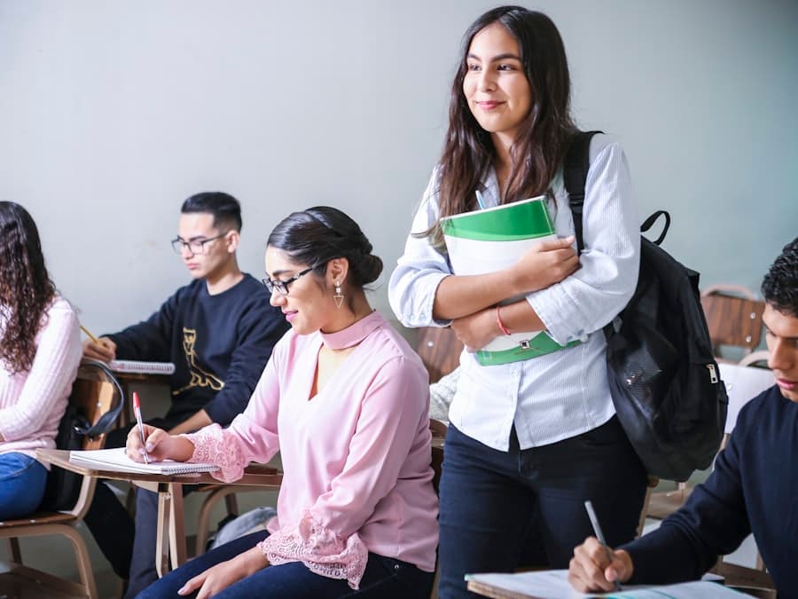 Students in a live, in-person class